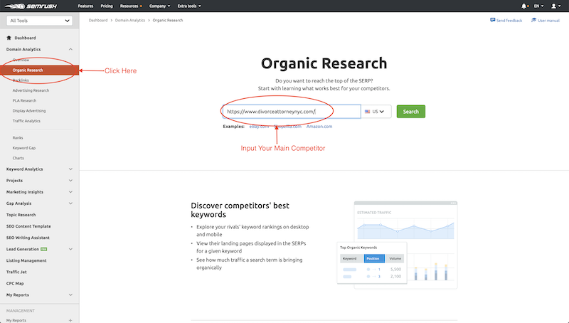 Semrush Organic Research